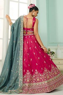 Picture of  Bollywood Cosmos Silk Designer Indo-Western Lehenga Choli for Engagement and Reception