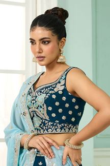 Picture of  Impressive Georgette Designer Indo-Western Lehenga Choli for Wedding and Reception