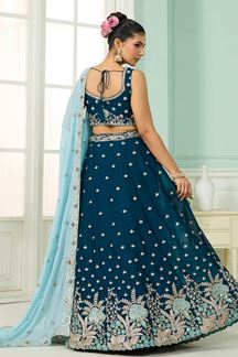 Picture of  Impressive Georgette Designer Indo-Western Lehenga Choli for Wedding and Reception