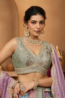 Picture of  Heavenly Georgette Designer Indo-Western Lehenga Choli for Wedding and Reception