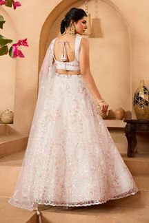 Picture of  Artistic Net Designer Indo-Western Lehenga Choli for Engagement and Reception