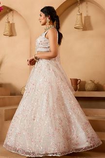 Picture of  Artistic Net Designer Indo-Western Lehenga Choli for Engagement and Reception