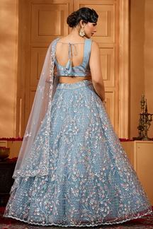 Picture of  Beautiful Net Designer Indo-Western Lehenga Choli for Engagement and Reception