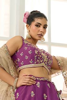 Picture of  Flamboyant Georgette Designer Indo-Western Lehenga Choli for Engagement and Reception