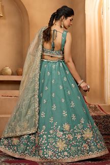 Picture of  Amazing Georgette Designer Indo-Western Lehenga Choli for Mehendi, Engagement, and Reception