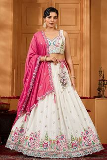 Picture of  Royal Silk Designer Indo-Western Lehenga Choli for Engagement and Reception
