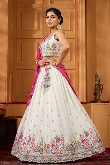 Picture of  Royal Silk Designer Indo-Western Lehenga Choli for Engagement and Reception