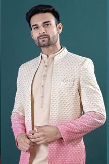 Picture of  Classy Gold Designer Men’s Indo-Western Sets for Engagement, Wedding, and Reception