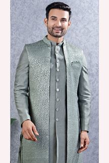 Picture of  Charismatic Teal Designer Men’s Indo-Western Sets for Engagement and Reception
