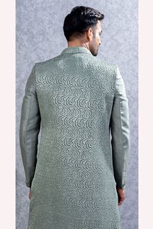 Picture of  Charismatic Teal Designer Men’s Indo-Western Sets for Engagement and Reception
