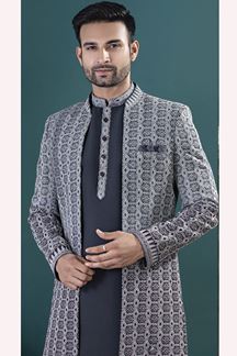 Picture of  Exquisite Black Designer Men’s Indo-Western Sets for Engagement and Reception