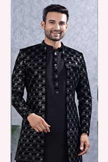 Picture of  Stylish Black Designer Men’s Indo-Western Sets for Engagement and Reception