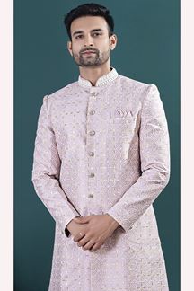Picture of  Attractive Lavender Designer Men’s Indo-Western Sets for Engagement and Reception