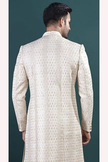 Picture of  Dashing Cream Designer Men’s Indo-Western Sets for Engagement and Reception