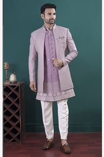 Picture of  Magnificent Onion Designer Men’s Indo-Western Sets for Engagement and Reception