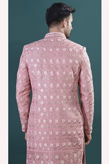 Picture of  Elegant Peach Designer Men’s Indo-Western Sets for Engagement and Reception