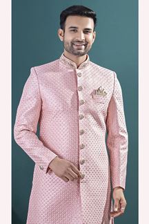 Picture of  Marvelous Peach Designer Men’s Indo-Western Sets for Engagement and Reception