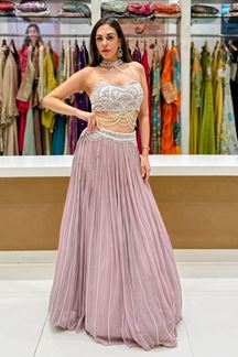 Picture of  Beautiful Net Designer Indo-Western Lehenga Choli for Engagement and Reception