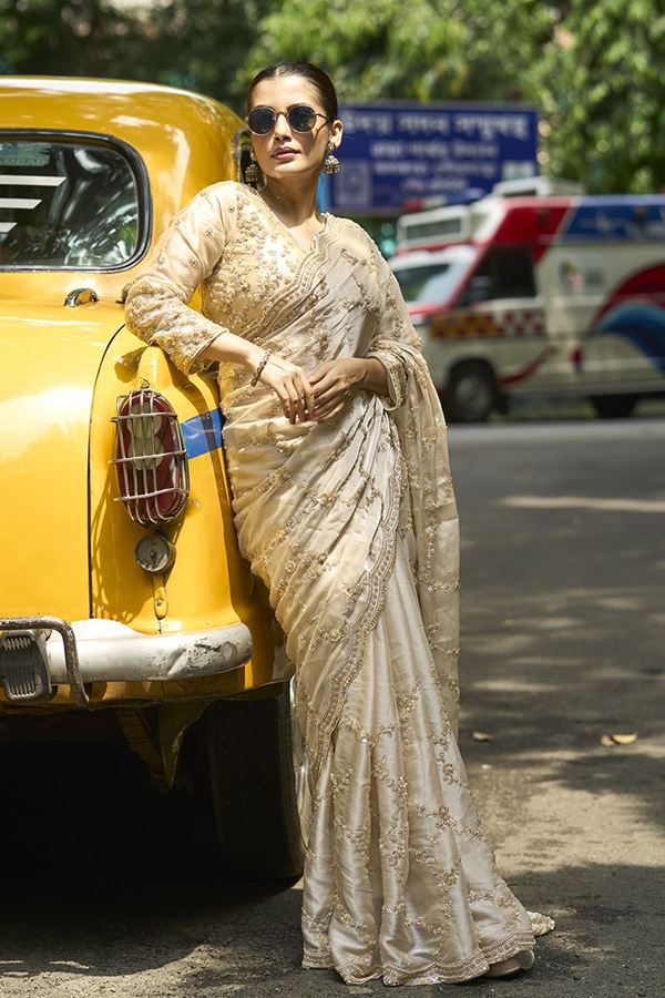 Picture of  Royal Silk Designer Saree for Engagement, Sangeet, and Parties