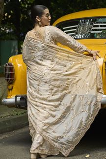 Picture of  Royal Silk Designer Saree for Engagement, Sangeet, and Parties
