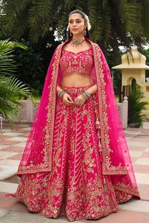Picture of  Breathtaking Heavy Pure Silk Designer Bridal Lehenga Choli for Wedding
