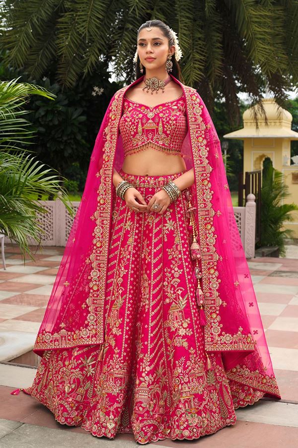Picture of  Breathtaking Heavy Pure Silk Designer Bridal Lehenga Choli for Wedding