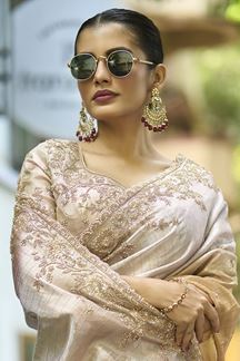 Picture of  Charming Silk Designer Saree for Engagement, Sangeet, and Parties