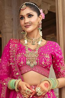 Picture of  Ethnic Heavy Pure Silk Designer Bridal Lehenga Choli for Wedding