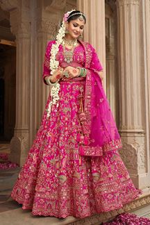 Picture of  Ethnic Heavy Pure Silk Designer Bridal Lehenga Choli for Wedding