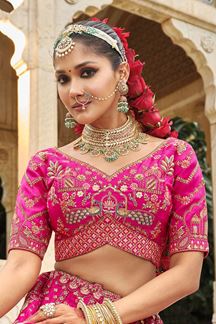 Picture of  Smashing Heavy Pure Silk Designer Bridal Lehenga Choli for Wedding