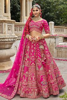 Picture of  Smashing Heavy Pure Silk Designer Bridal Lehenga Choli for Wedding