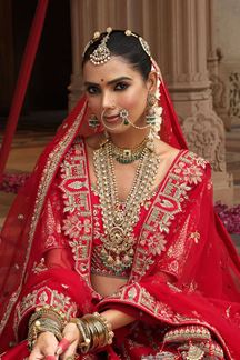 Picture of  Flamboyant Heavy Pure Silk Designer Bridal Lehenga Choli for Wedding