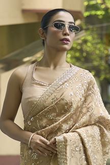 Picture of  Trendy Silk Designer Saree for Engagement, Sangeet, and Parties
