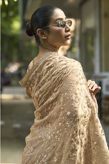 Picture of  Trendy Silk Designer Saree for Engagement, Sangeet, and Parties