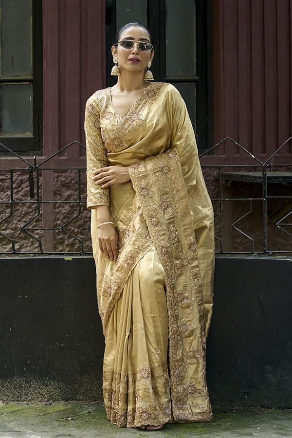 Picture of  Flawless Silk Designer Saree for Engagement, Sangeet, and Parties