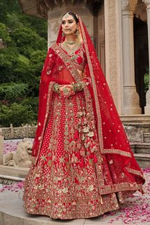 Picture of  Creative Heavy Pure Silk Designer Bridal Lehenga Choli for Wedding
