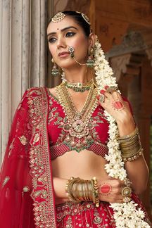 Picture of  Creative Heavy Pure Silk Designer Bridal Lehenga Choli for Wedding