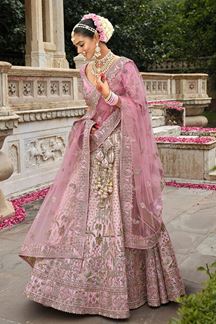 Picture of  Fascinating Heavy Pure Silk Designer Bridal Lehenga Choli for Wedding and Reception