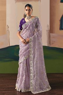 Picture of  Amazing Premium Fancy Silk Designer Saree for Engagement, Sangeet, and Parties