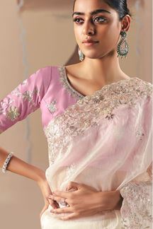 Picture of  Royal Premium Fancy Silk Designer Saree for Engagement, Sangeet, and Parties