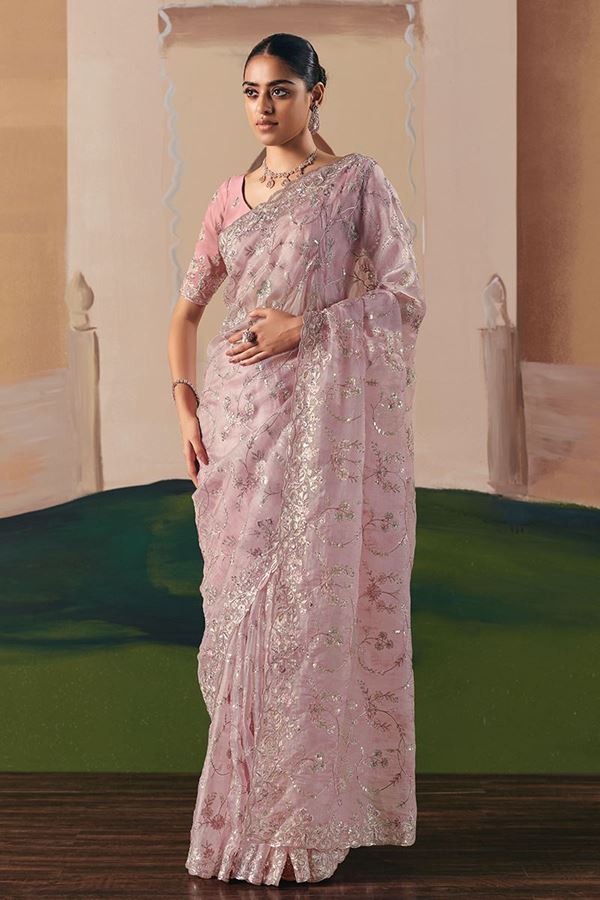 Picture of  Pretty Premium Fancy Silk Designer Saree for Engagement, Sangeet, and Parties