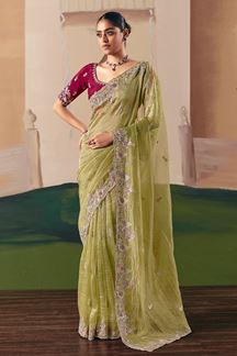Picture of  Surreal Premium Fancy Silk Designer Saree for Engagement, Sangeet, and Parties