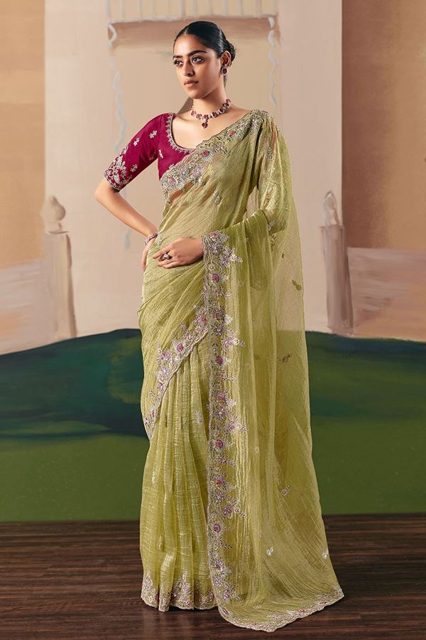 Picture of  Surreal Premium Fancy Silk Designer Saree for Engagement, Sangeet, and Parties