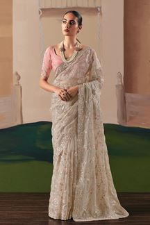 Picture of Aesthetic Premium Fancy Silk Designer Saree for Engagement, Sangeet, and Parties
