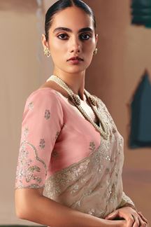 Picture of Aesthetic Premium Fancy Silk Designer Saree for Engagement, Sangeet, and Parties