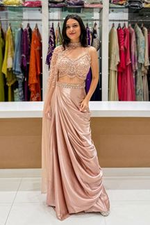 Picture of Dazzling Georgette Designer Skirt Suit for Engagement and Reception