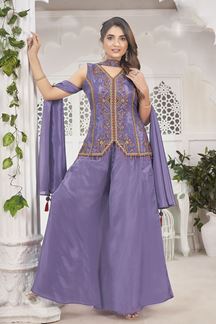 Picture of  Outstanding Lavender Designer Palazzo Suit for Engagement and Reception