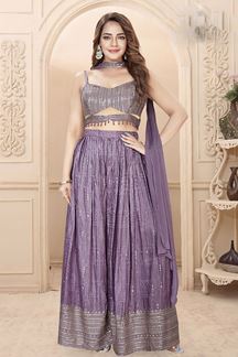 Picture of  Creative Lavender Designer Palazzo Suit for Engagement and Reception