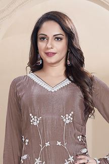 Picture of  Irresistible Brown Designer Gharara Suit for Engagement and Reception
