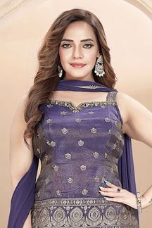 Picture of  Charming Blue Designer Palazzo Suit for Wedding and Reception